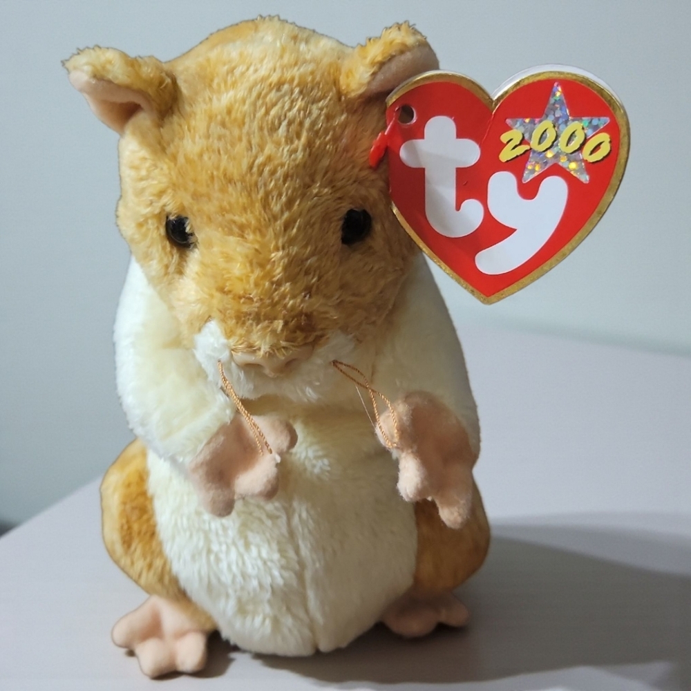 Vtg 2000 PELLET Hamster TY Beanie Baby Stuffed Plush Animal Toy 5.5"
